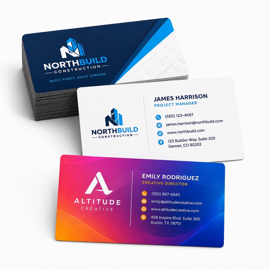 business card with rounded corners