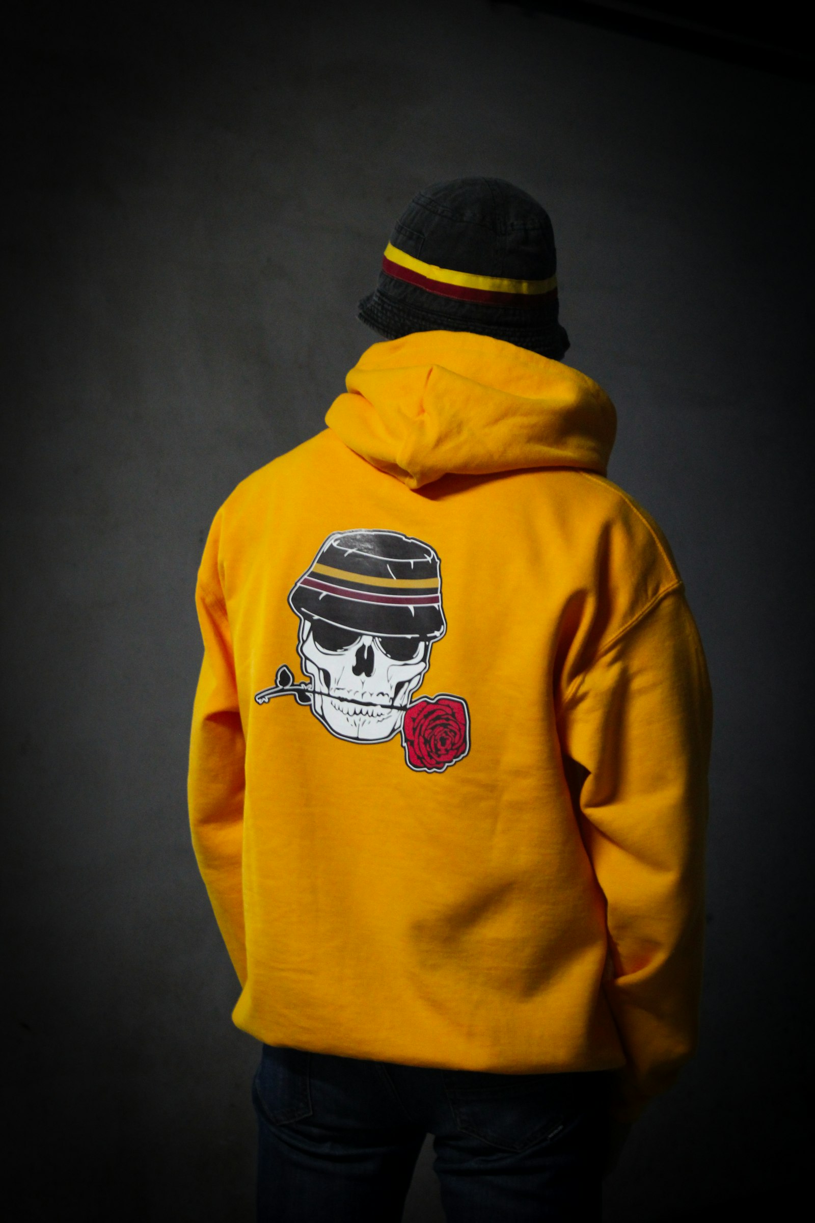 A custom hoodie with a large back print
