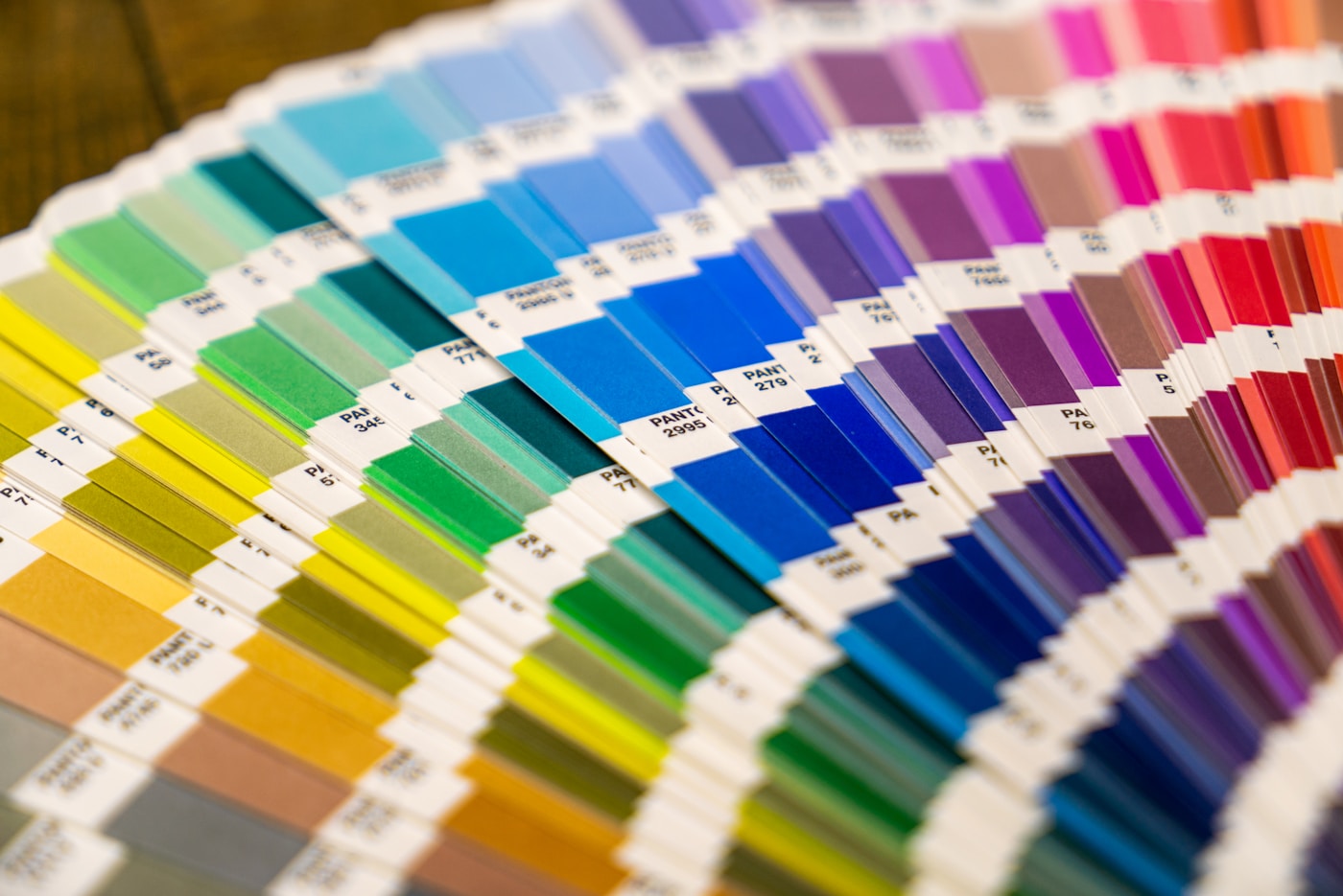A Pantone colour fan used to match print colours